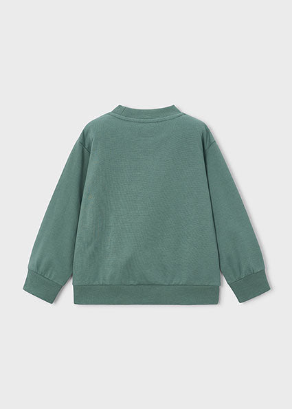 top l/s embossed robot sweatshirt - green-033