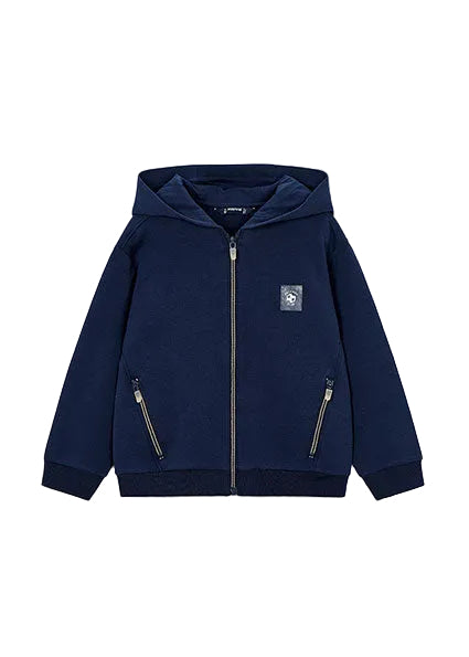 top l/s scuba zip up sweatshirt with hood - navy-037