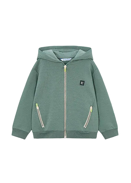 top l/s scuba zip up sweatshirt with hood - green-038