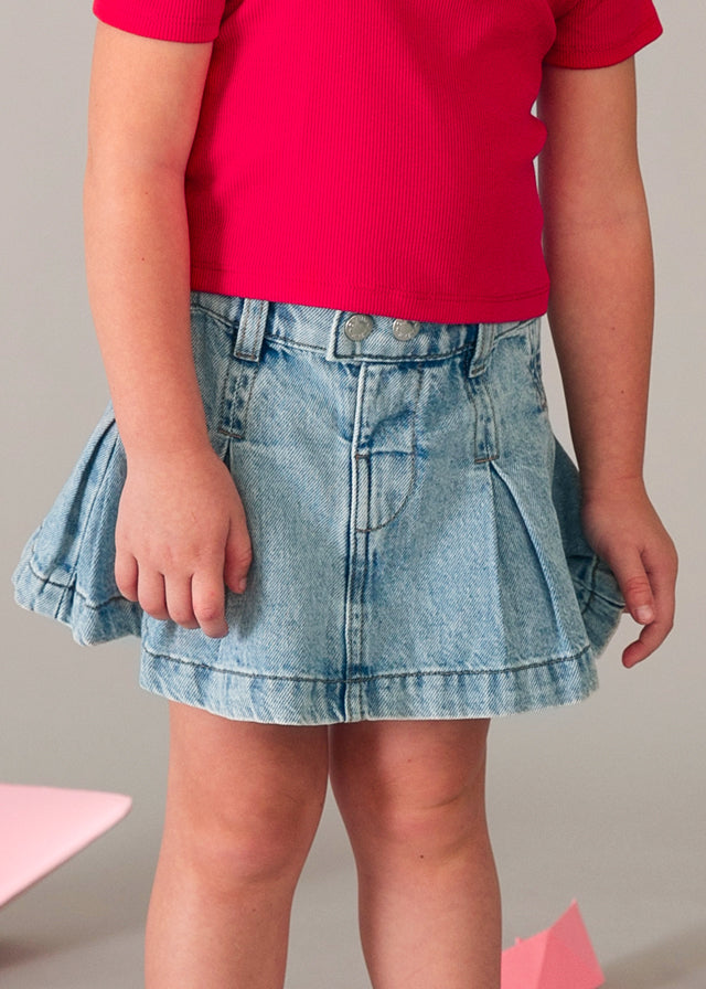 skirt denim pleated - light-026
