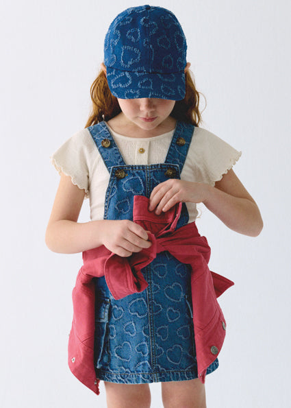 dress denim heart print jumper - hearts-078