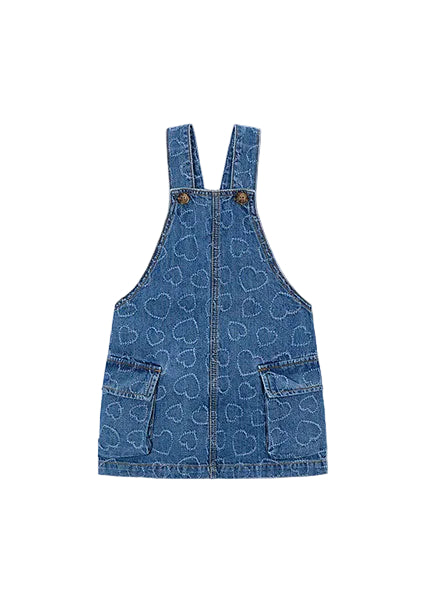 dress denim heart print jumper - hearts-078