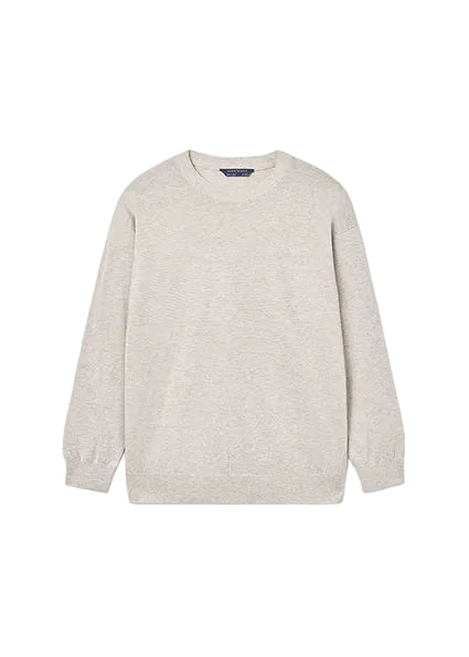 top l/s knit double stripe sweater - h.stone-014