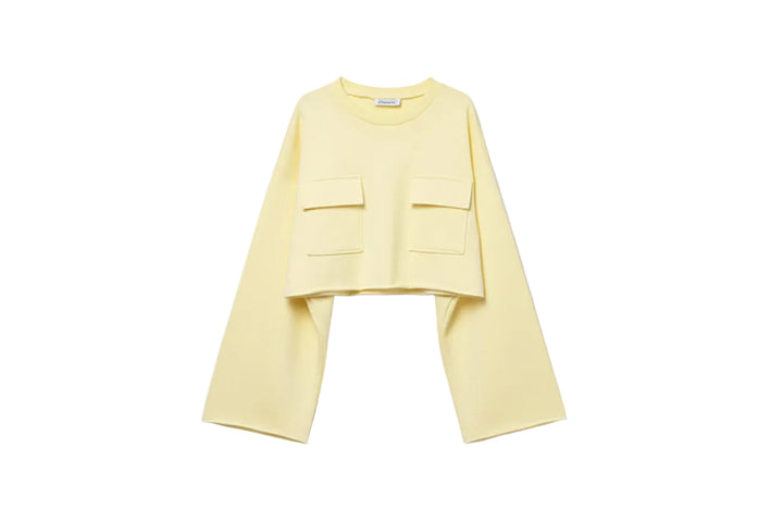top l/s cropped pocket sweatshirt with tank - vanilla-090