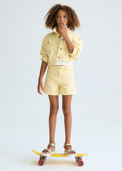 jacket denim fringe - vanilla-093