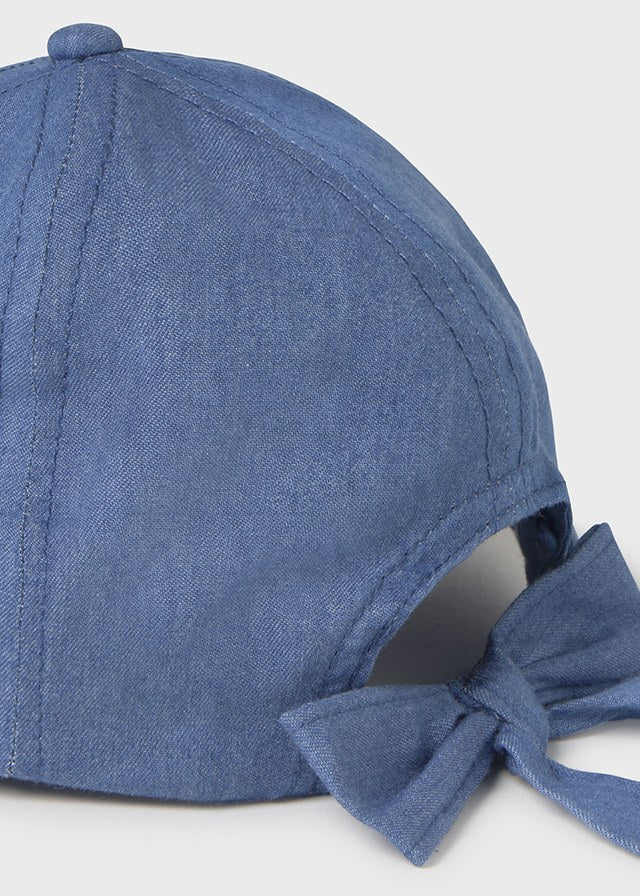 cap denim heart logo with back bow - denim-010
