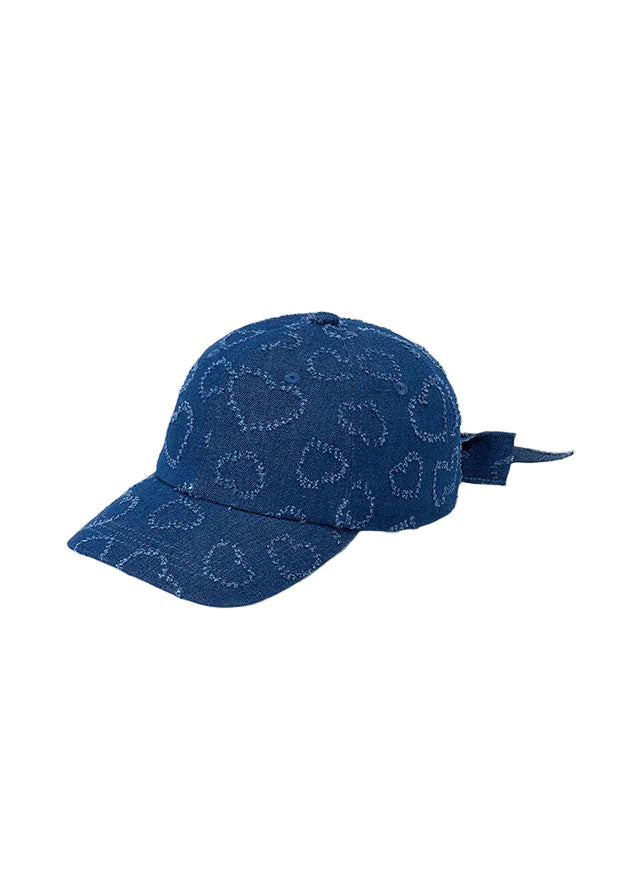 cap denim heart with back bow - hearts-031