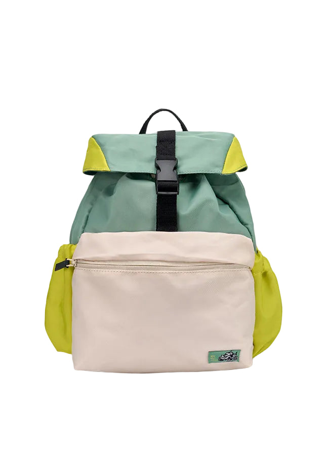 backpack color block drawstring - green-056