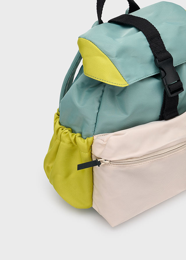 backpack color block drawstring - green-056