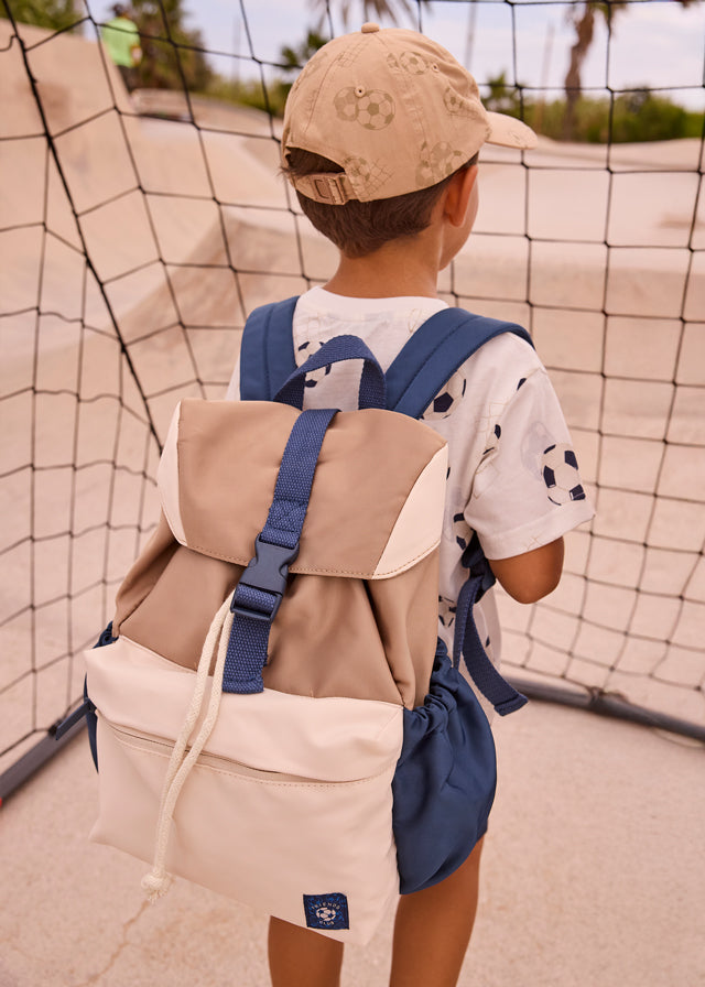 backpack color block drawstring - navy-057