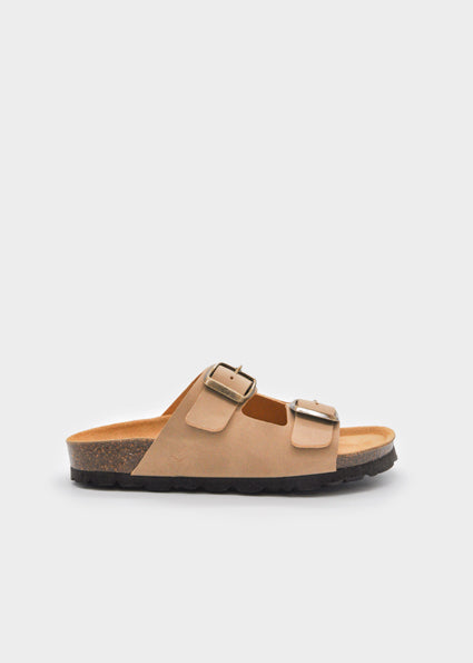 slippers double buckle cork sole - sand-015