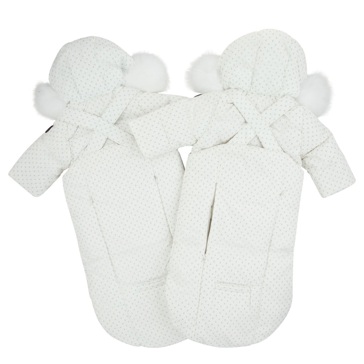 snowsuit printed with fur hood - blue print