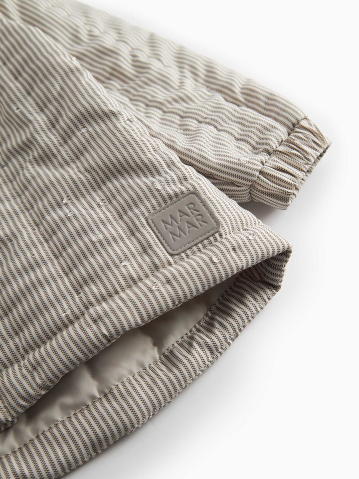 jacket striped puffer with hood - dark brown stripe