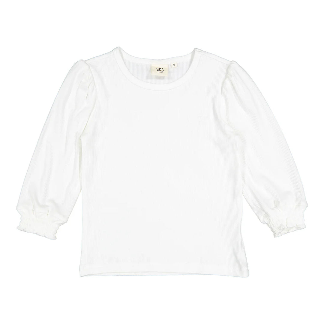shirt l/s puff sleeve blouse - cream