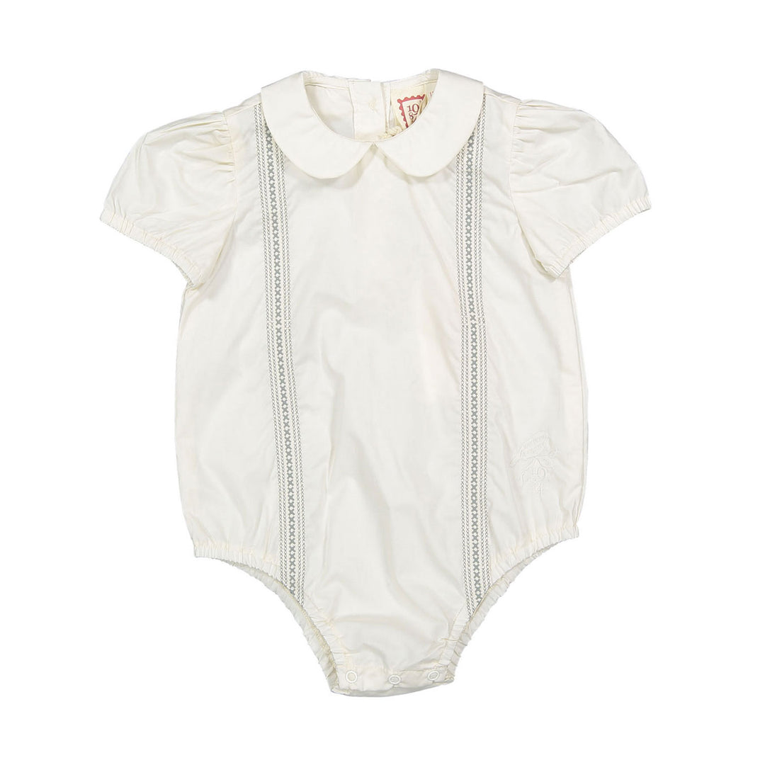 onesie cross stitch shirt style - cream