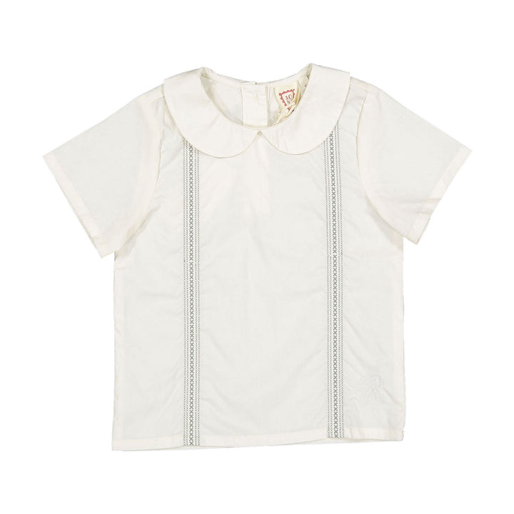 shirt s/s cross stitch - cream