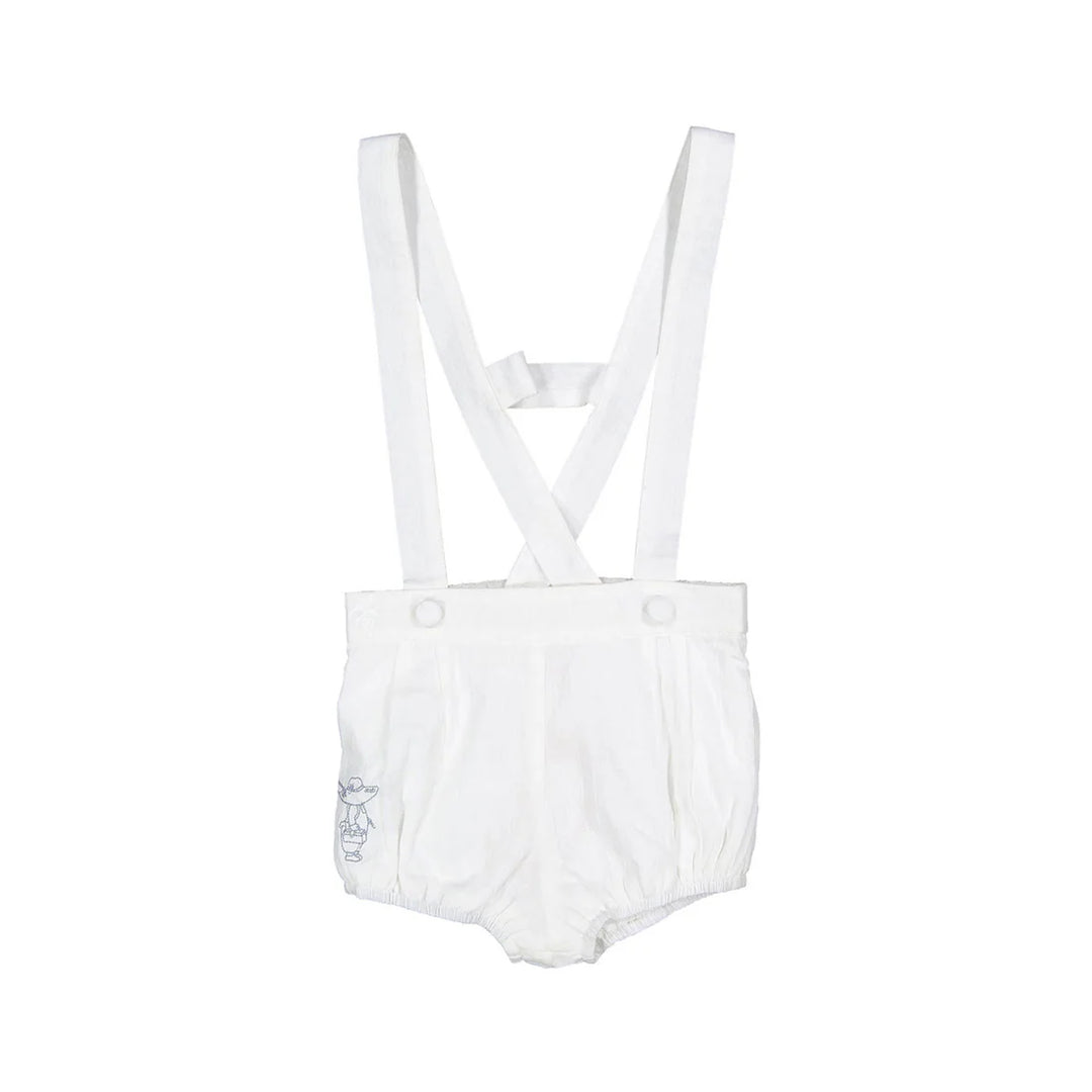 bloomer embroidered suspender - white
