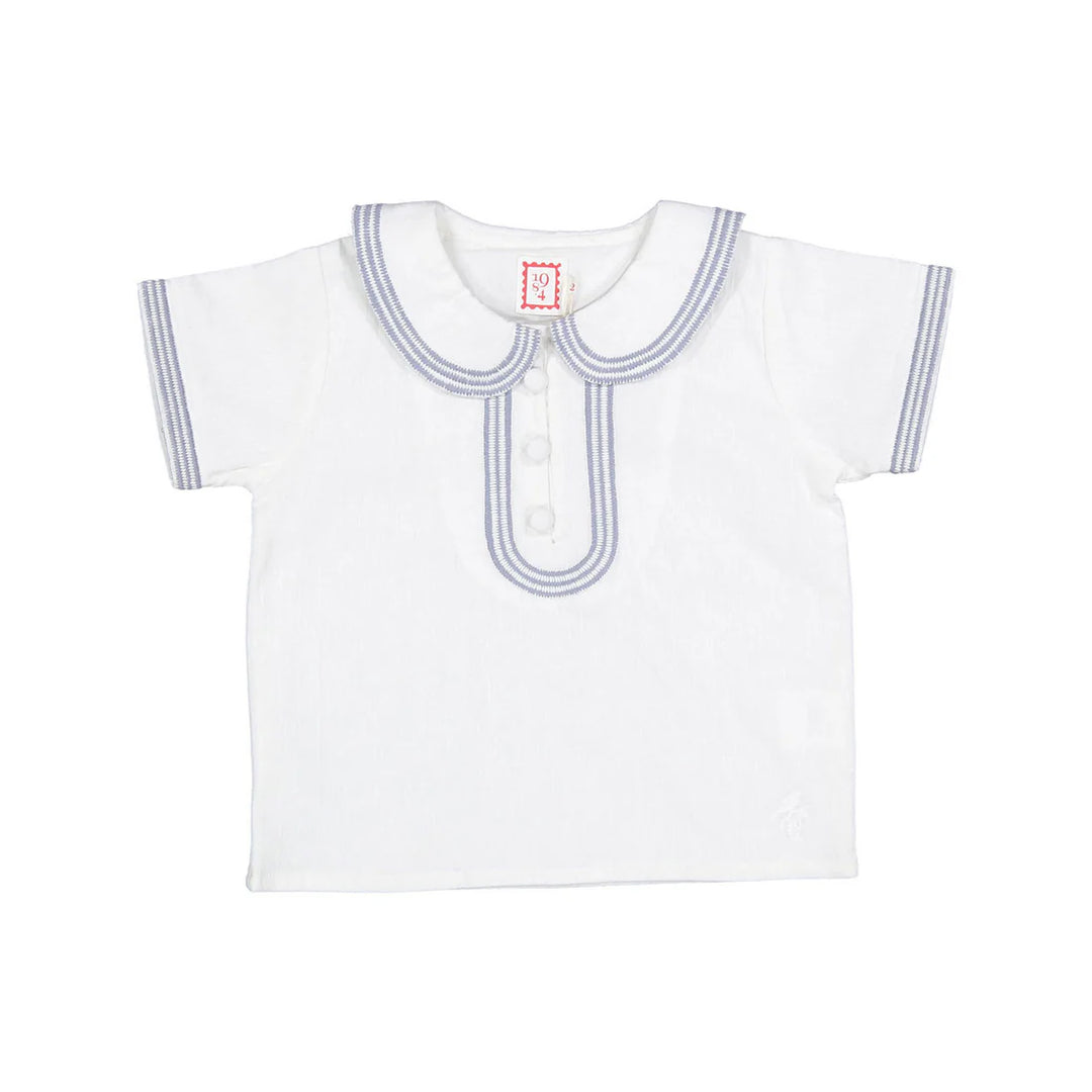shirt s/s embroidered - white