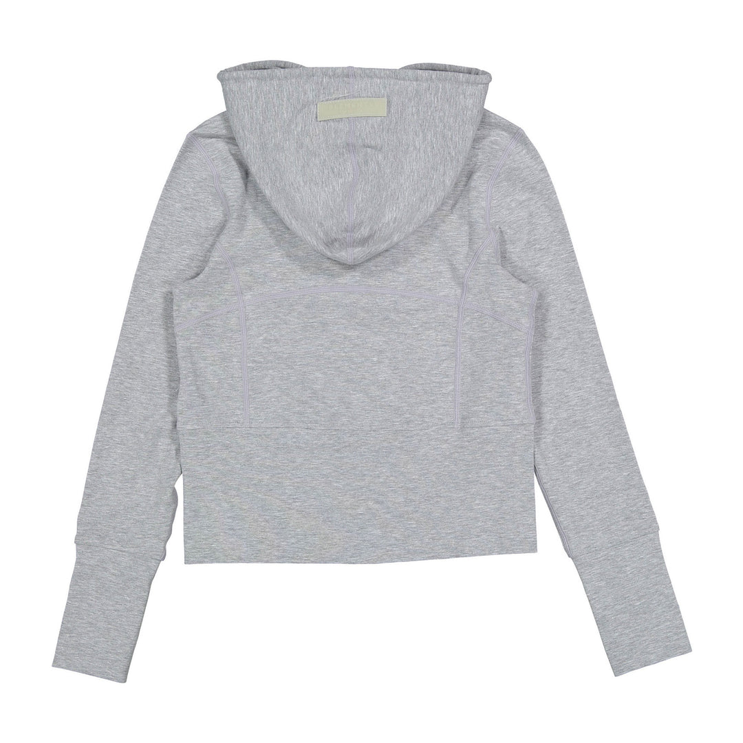 top l/s active zip up hoodie - heather grey