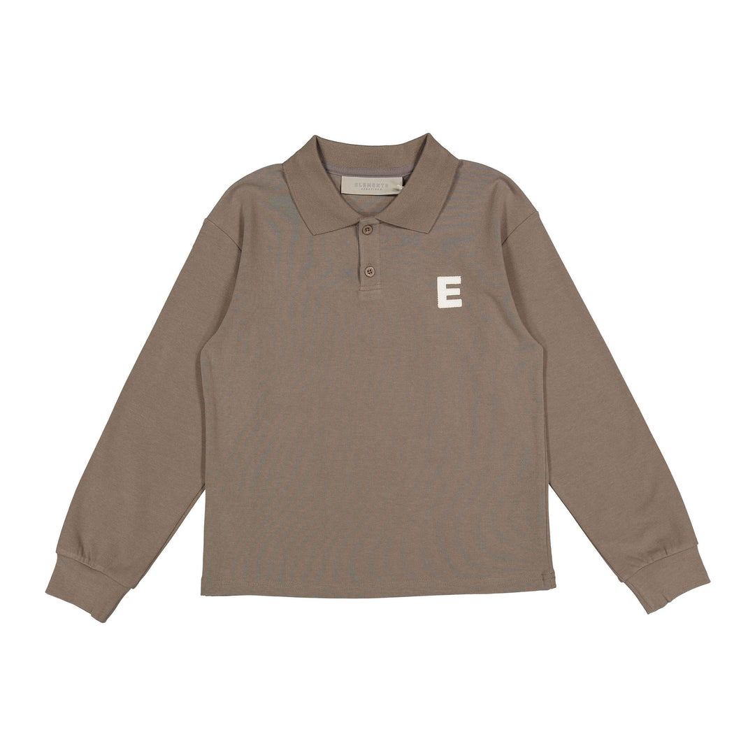 polo l/s e logo - taupe