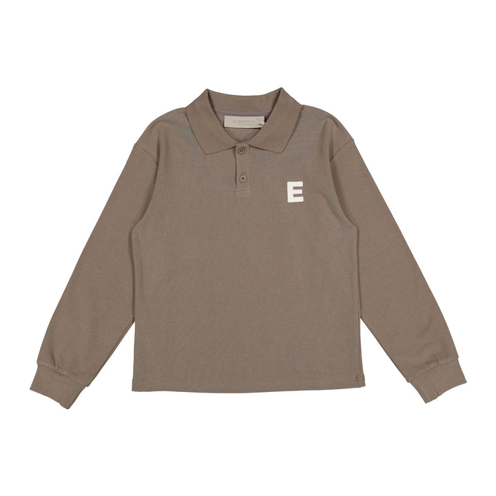 polo l/s e logo - taupe