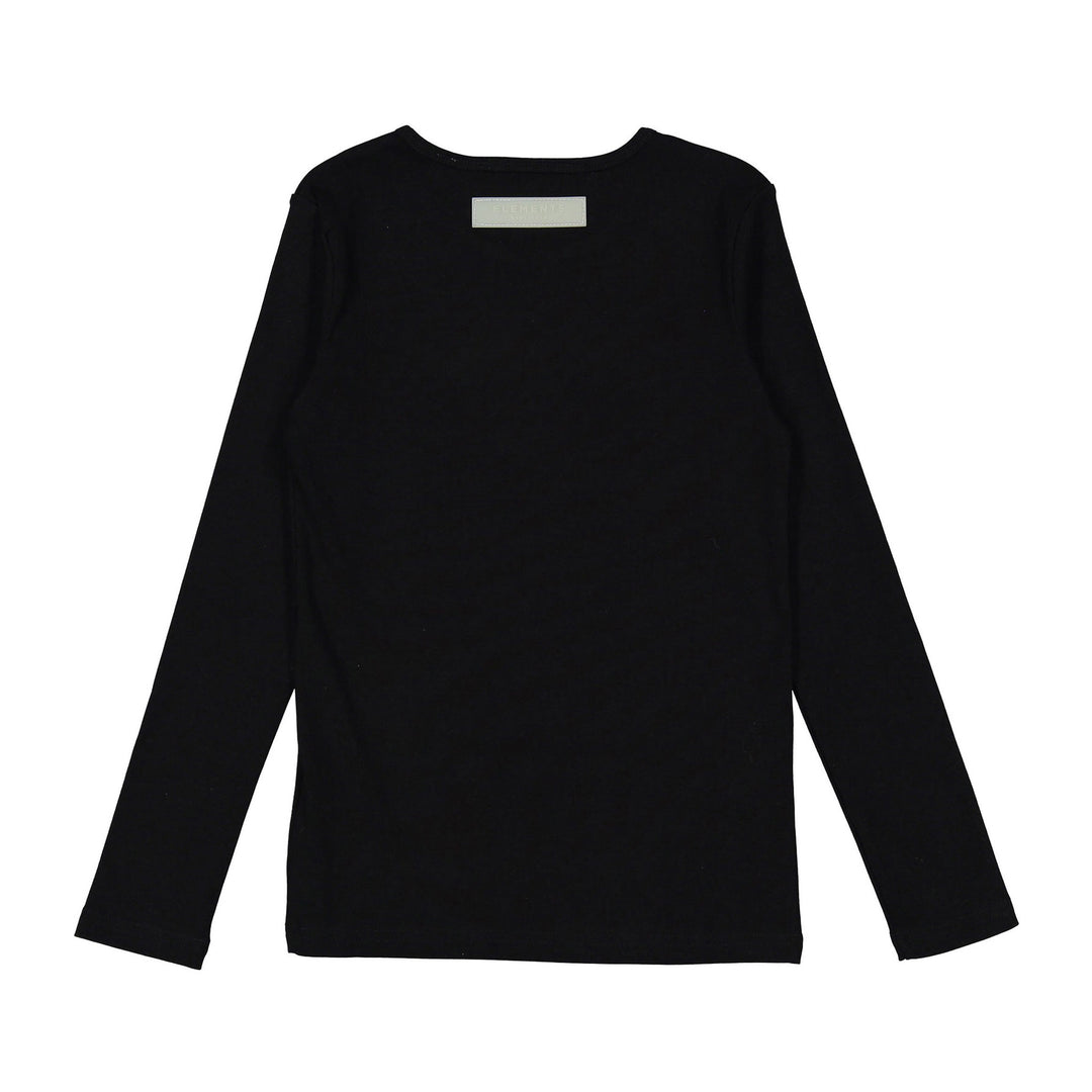 tee l/s e logo - black denim