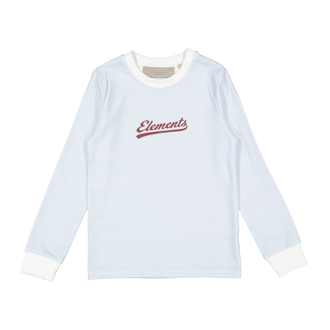 tee l/s striped logo - blue/white