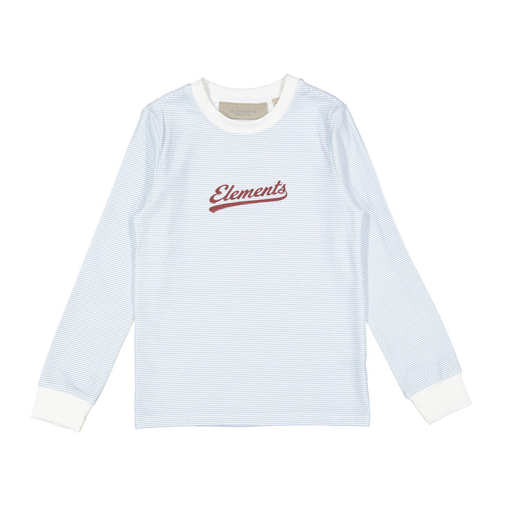tee l/s striped logo - blue/white