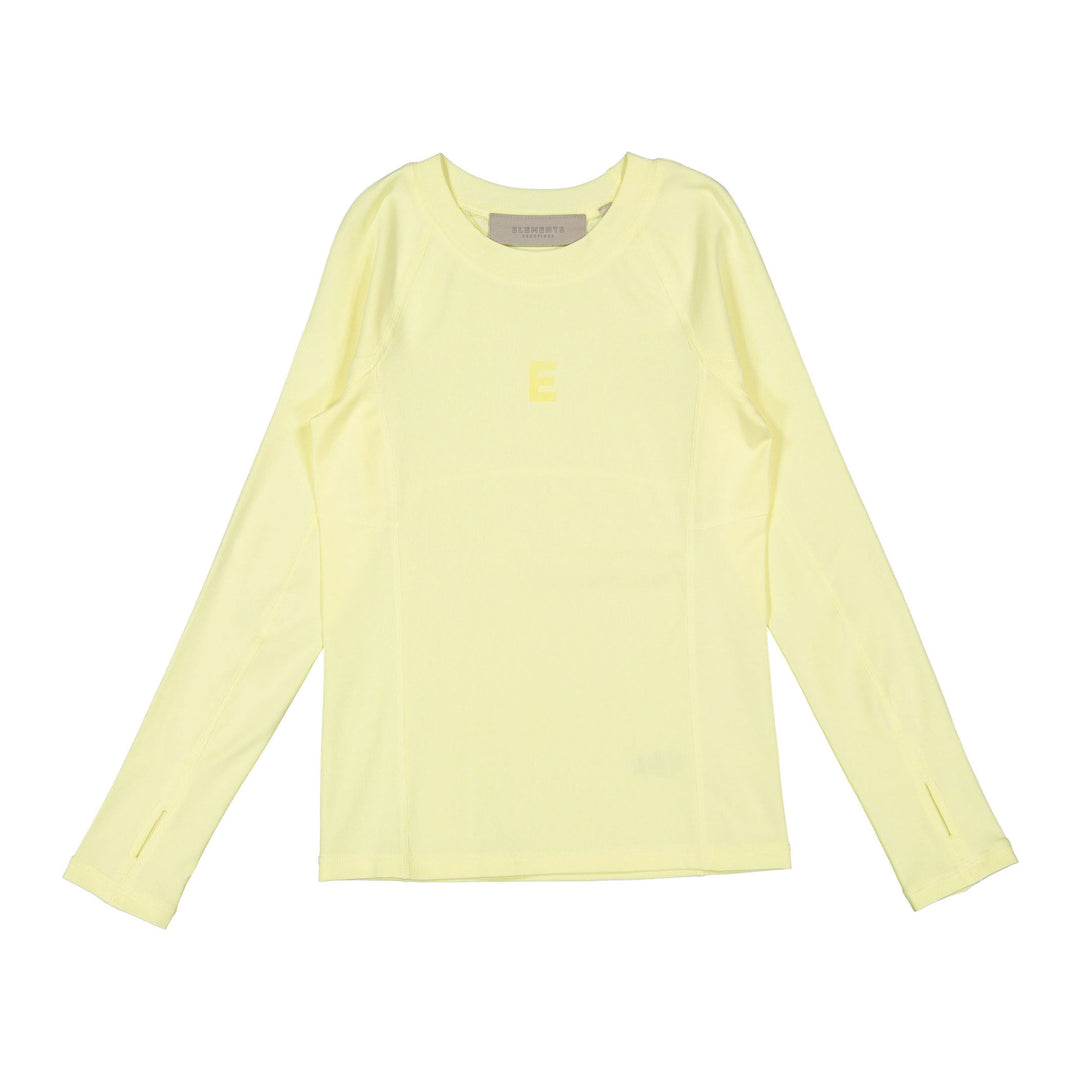 tee l/s e logo stitch - pale yellow