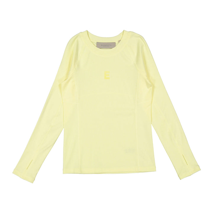 tee l/s e logo stitch - pale yellow
