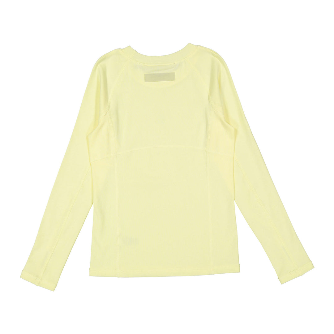tee l/s e logo stitch - pale yellow