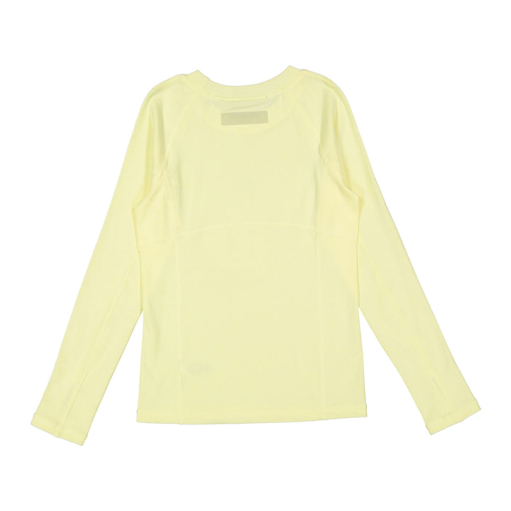 tee l/s e logo stitch - pale yellow