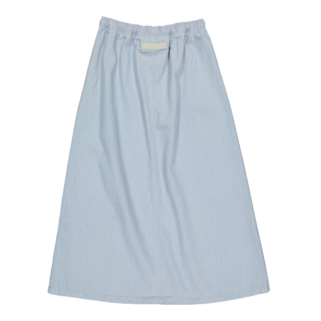 skirt denim drawstring - washed blue