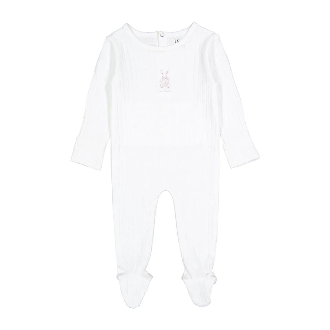 footie cotton bunny - rose