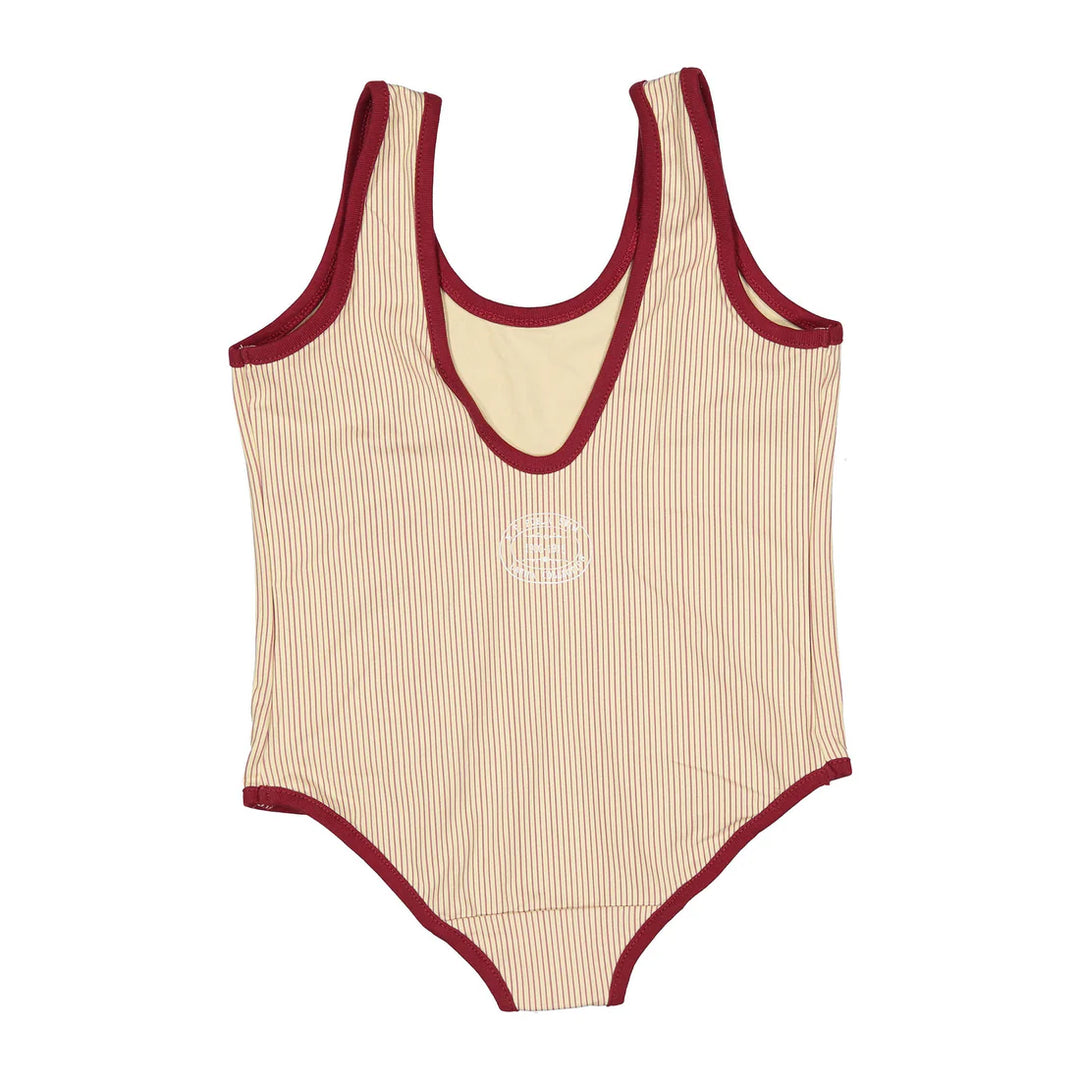 bathing suit striped - red