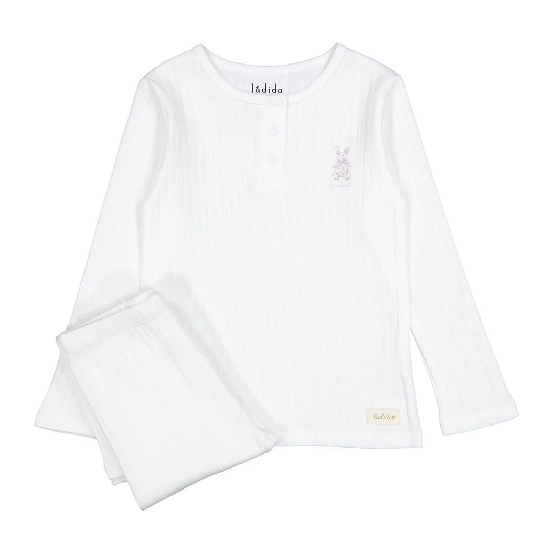 pajamas cotton bunny top and pants - rose