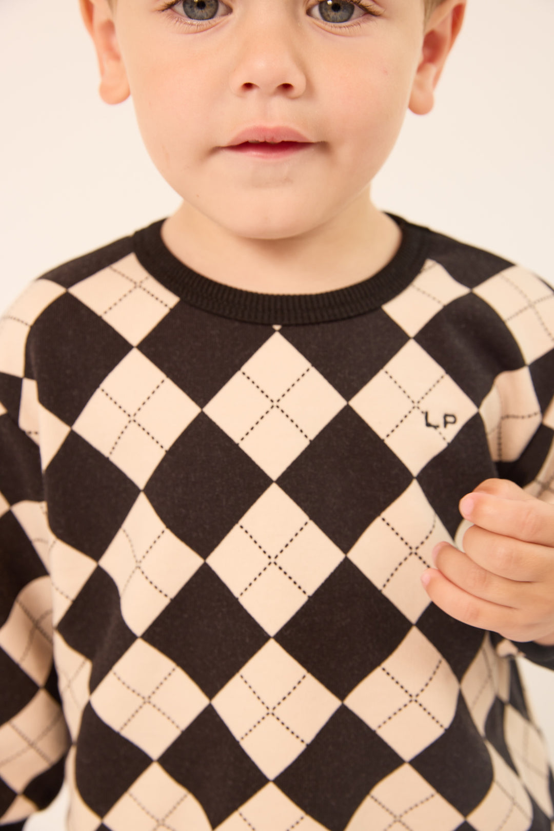set outfit argyle sweatshirt and leggings - black