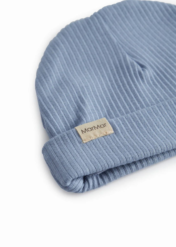 footie ribbed wrap with beanie - blue iris