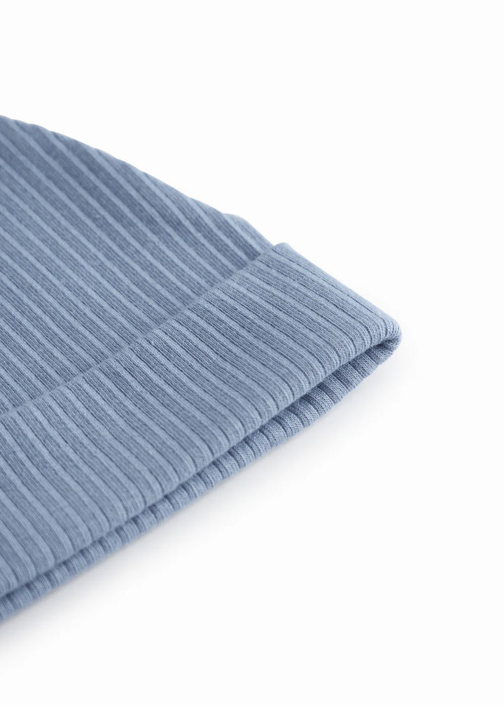 footie ribbed wrap with beanie - blue iris