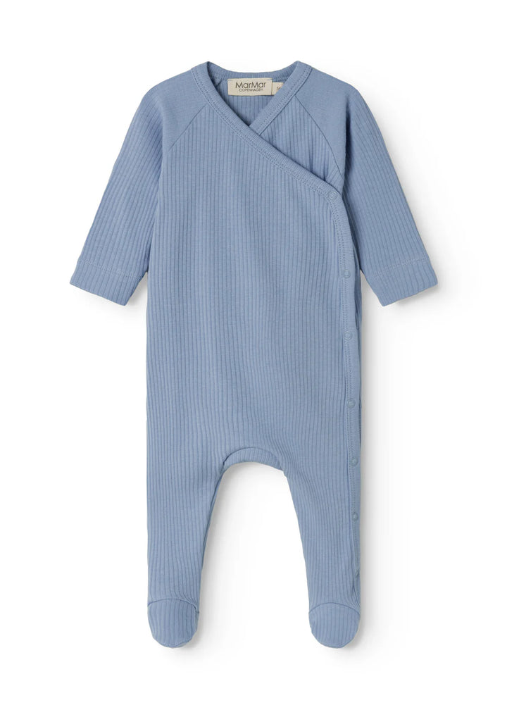 footie ribbed wrap with beanie - blue iris