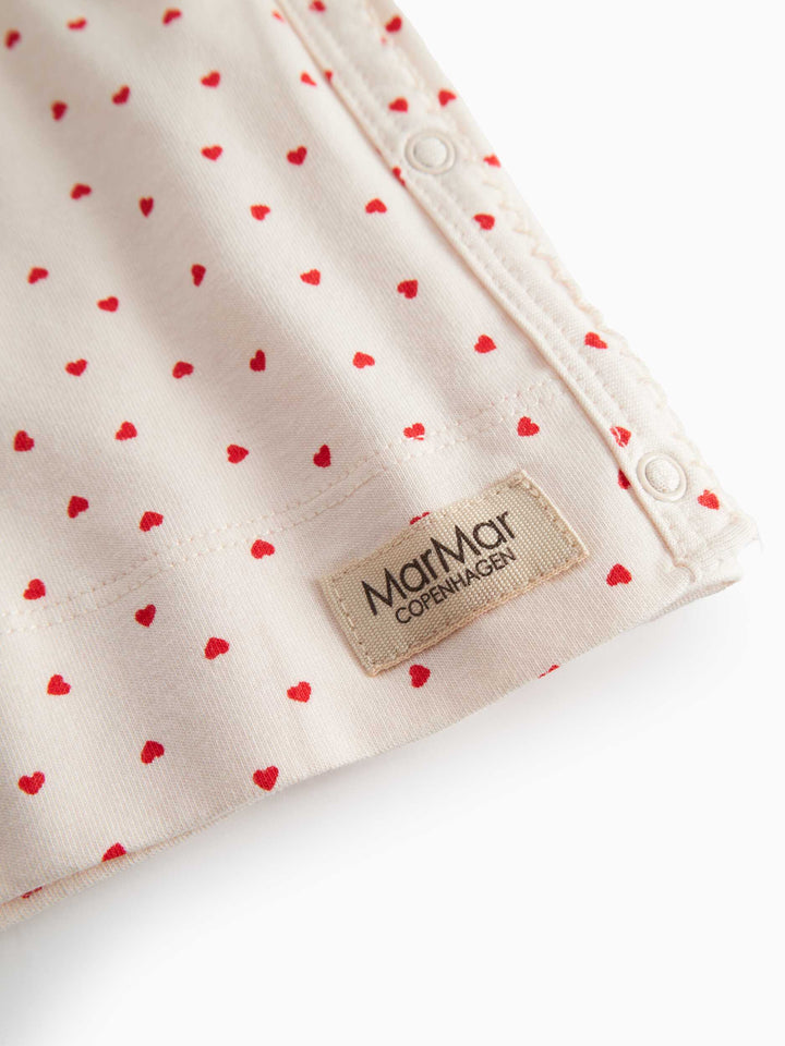 set knit heart print wrap top and footie pants with beanie - happy hearts