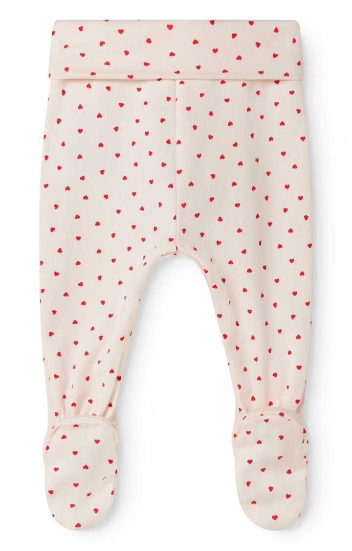 set knit heart print wrap top and footie pants - happy hearts