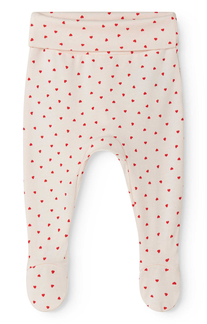 set knit heart print wrap top and footie pants with beanie - happy hearts