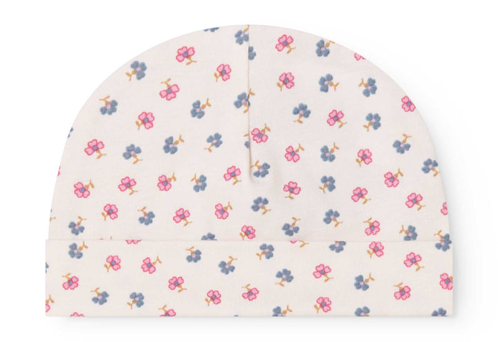 footie floral dot print with beanie - roses