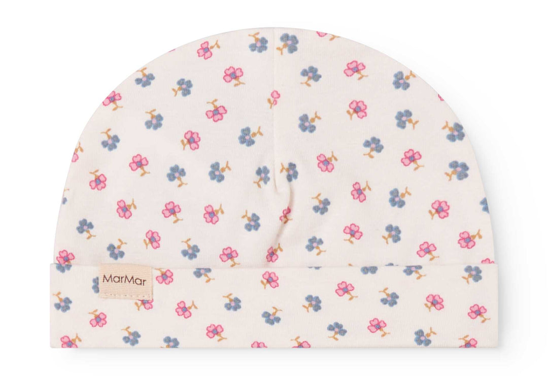 footie floral dot print with beanie - roses