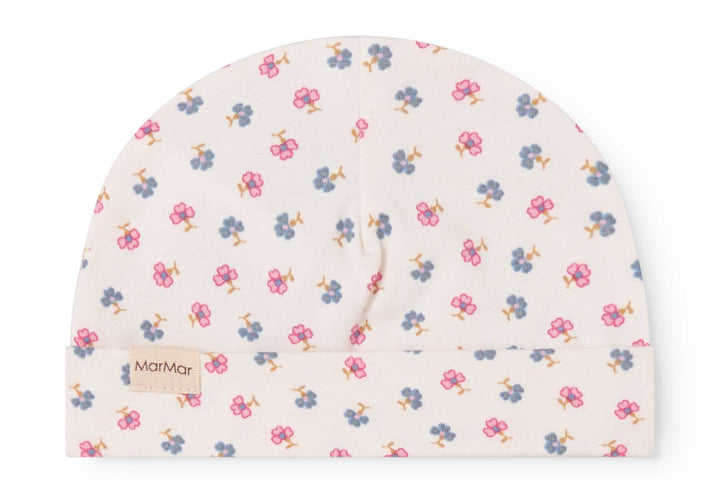 footie floral dot print with beanie - roses