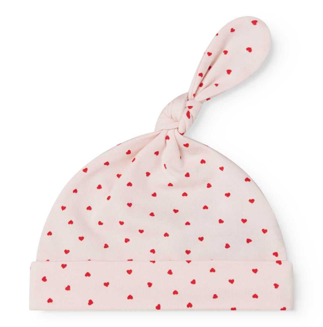 footie heart print wrap with beanie - happy hearts