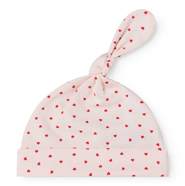 footie heart print wrap with beanie - happy hearts