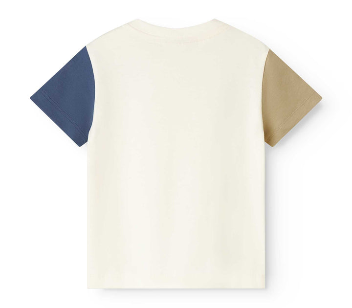 tee s/s color block - natural