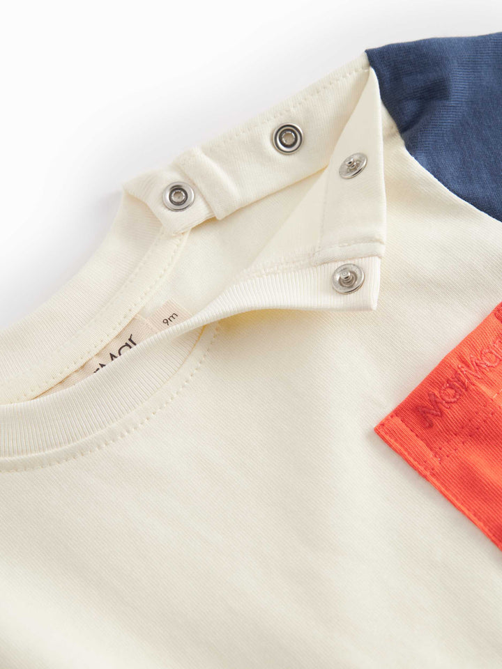 tee s/s color block - natural